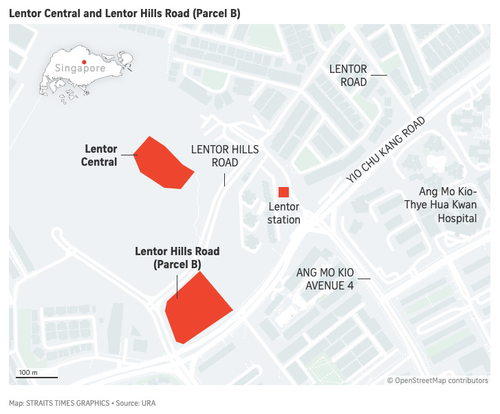 Lentor Central and Lentor Hills Road Parcel B GLS Map