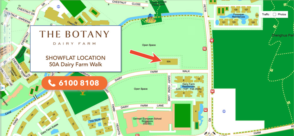 The Botany at Dairy Farm Showflat Location Map